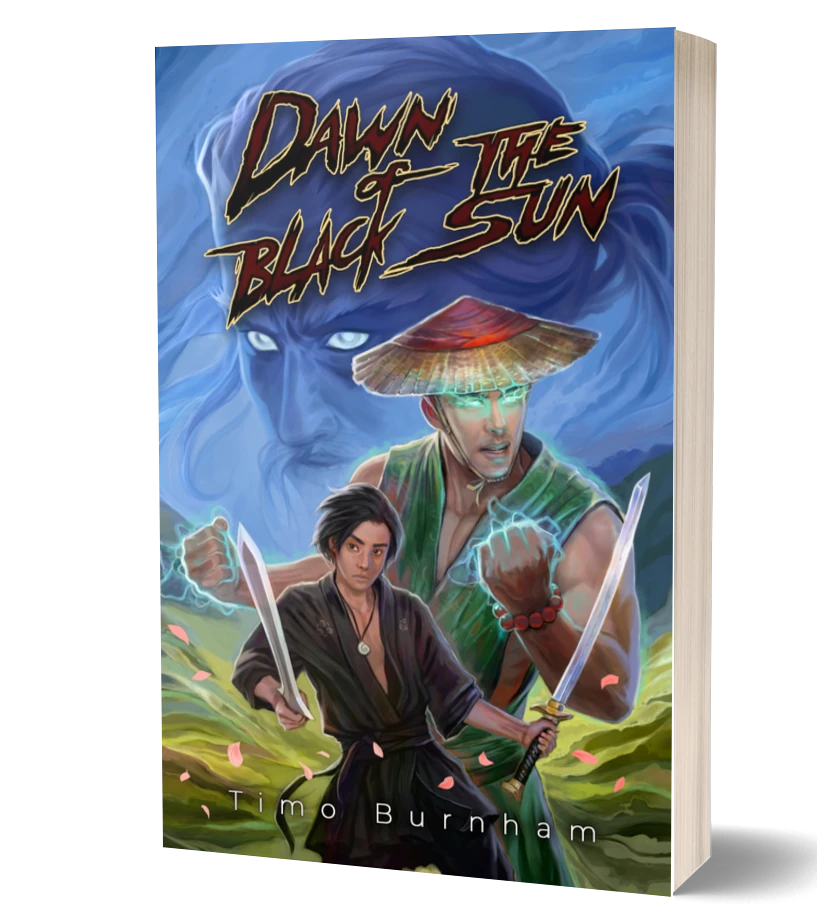 3D mockup of Dawn of the black sun book